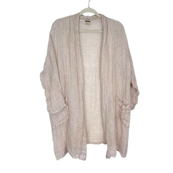 Magaschoni Linen Kimono Sweater Jacket Linen Cardigan Long Open Knit Lightweight - Picture 9 of 16